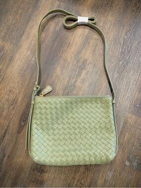 Madewell Olive Woven Leather Crossbody